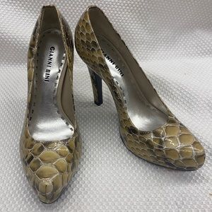 GIANNI BINI Snake Print Heels